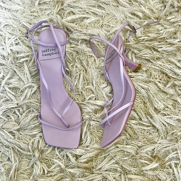 Jeffrey Campbell Fluxx Leather Square Toe Strappy Sandals in Lilac size 6.5 - Picture 2 of 12